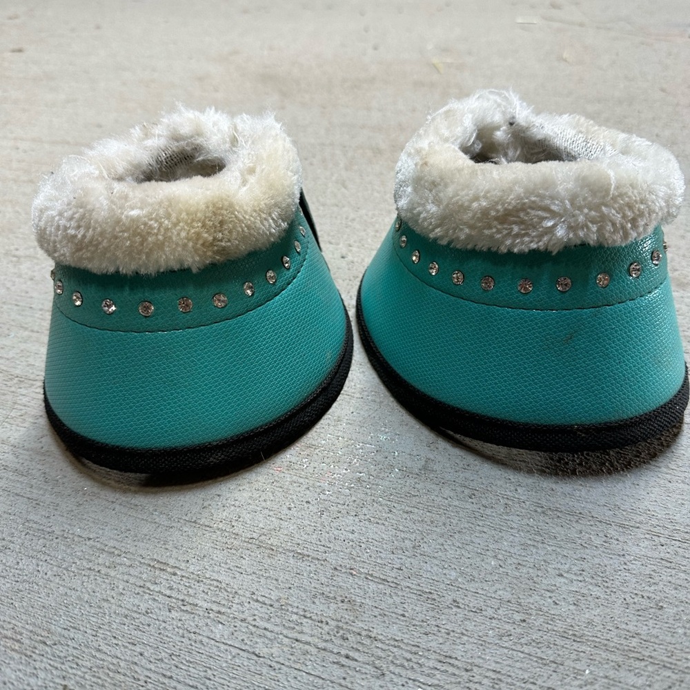 Hufglocken turquoise bling bell boots Large
